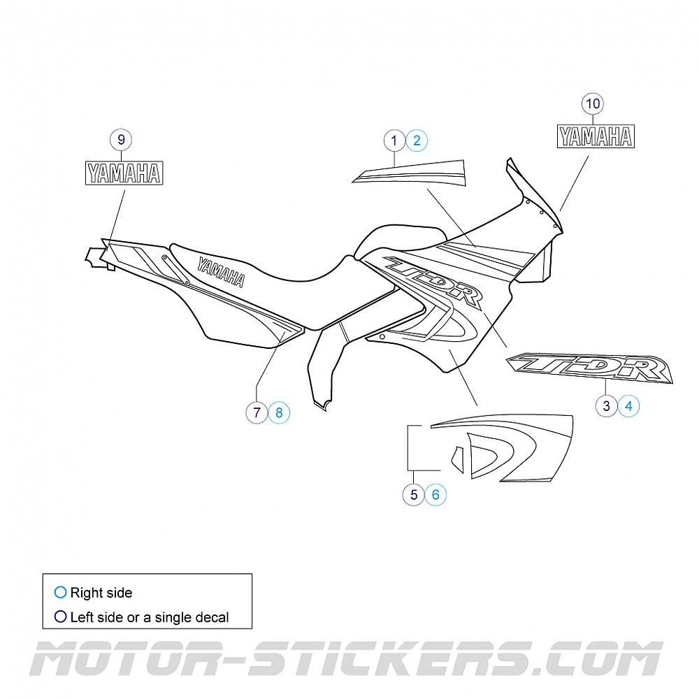 Stickers YAMAHA TDR - Décalcomanies Neuves Pour Moto Ou Casque, Collection Motard