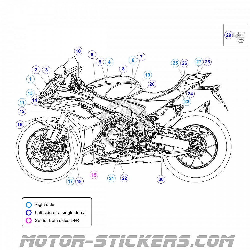Aprilia RSV4 1100 Factory 2023 Decals Aprilia rsv4 1100 factory 2023 decals