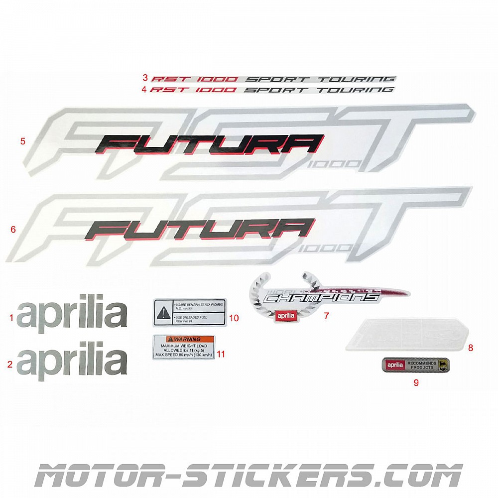 Rst Futura Vector Aprilia RST 1000 Futura '01-2004 decals