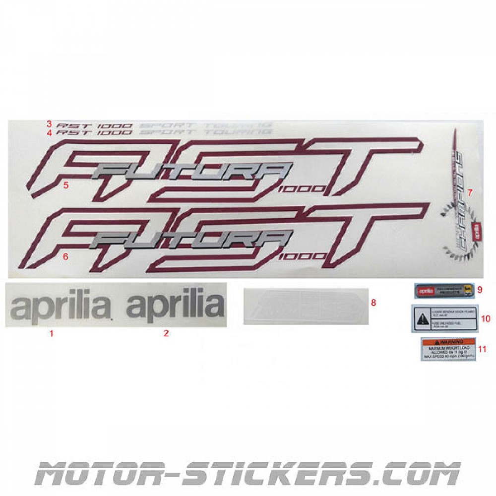 Rst Futura Vector Aprilia RST 1000 Futura '01-2004 decals