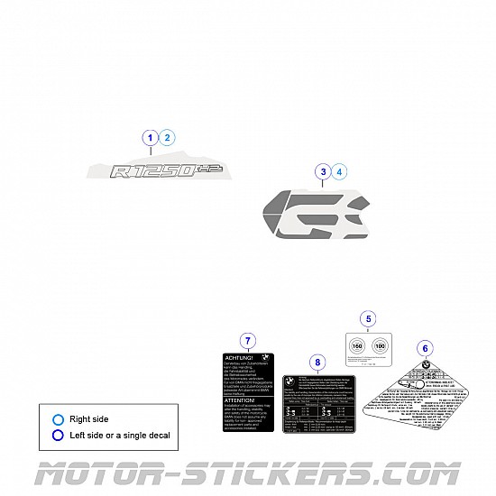 Custom Design Complete Stickers Kit - BMW R1250 GS HP