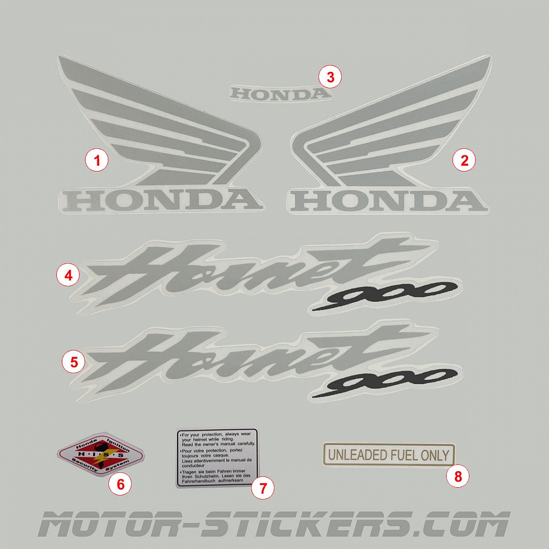 900f Stickers Honda CB 900F Hornet 02-2007 decals