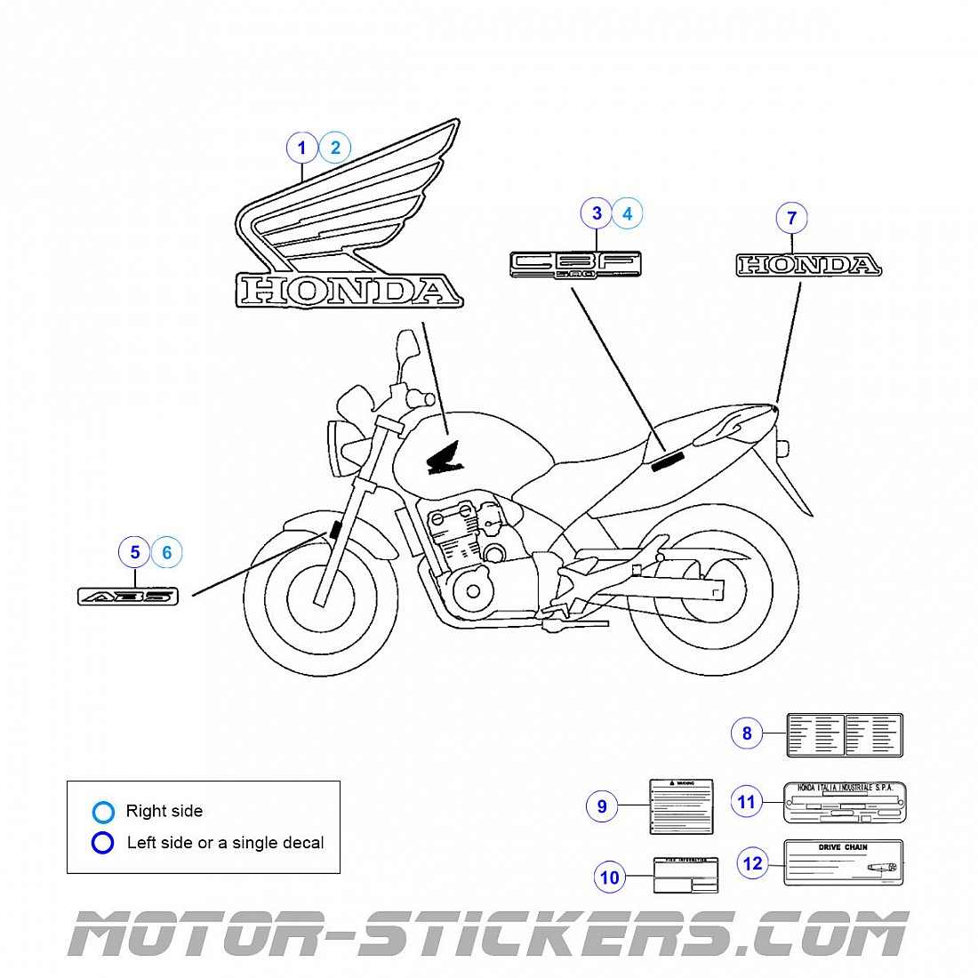 Accossato Bremsbeläge Für Honda CBF 500 (2004) – Organische Bremsbeläge Front (102x39x9,8 Mm)
