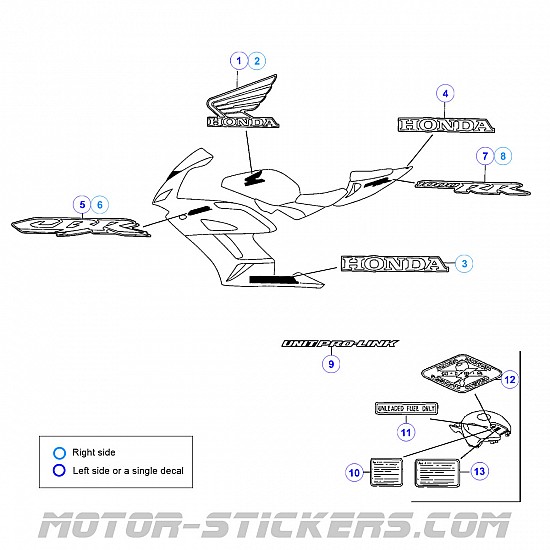 Honda CBR 1000RR sans graphique 2004