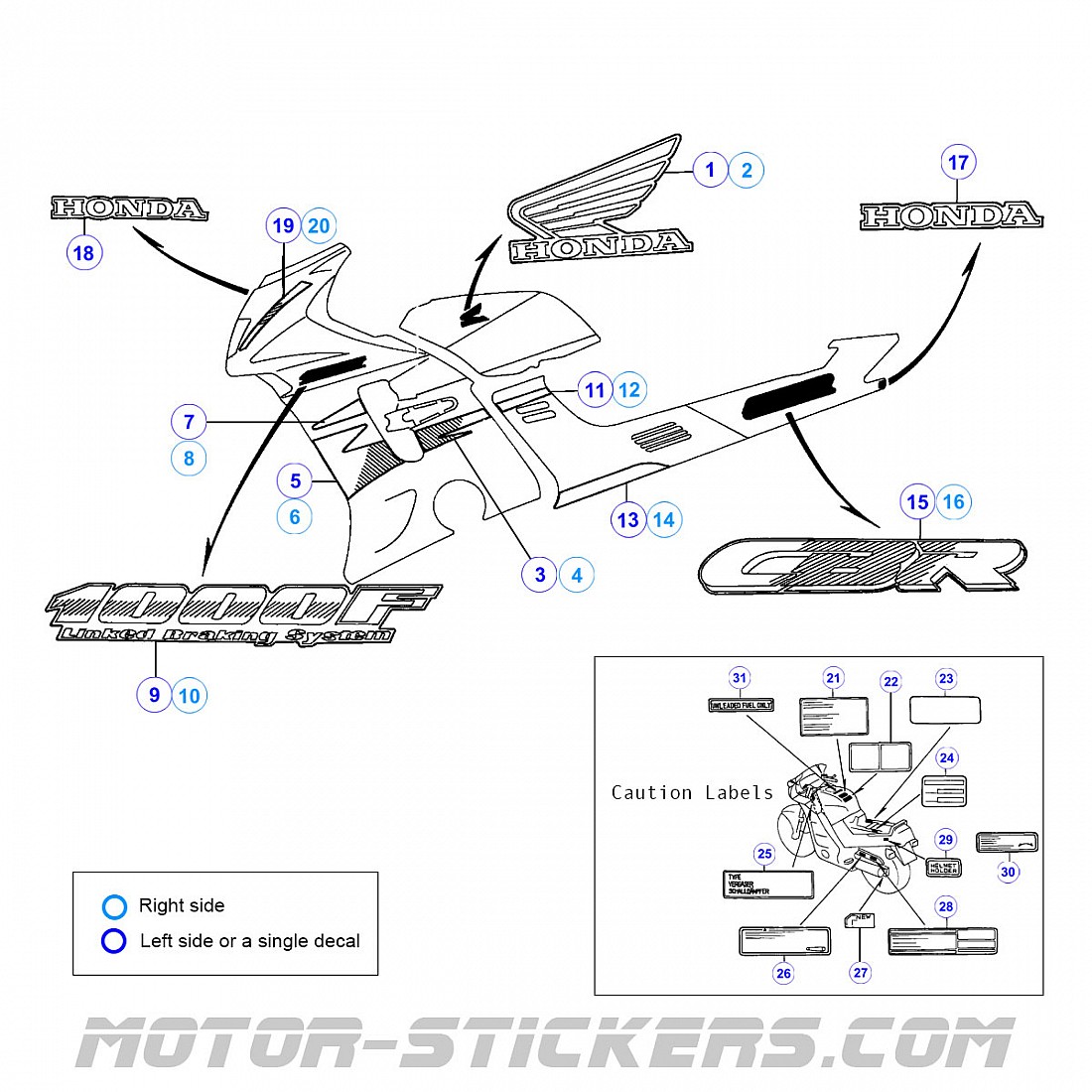 Support De Carter De Boîte De Vitesses Pour Honda CBR 1000F 1987-1988 - Réf. 11300-MM5