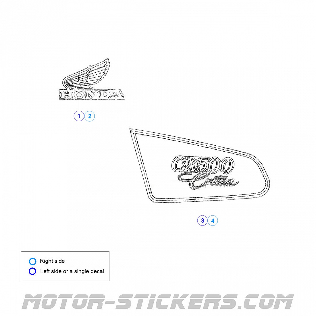 Honda CX 500 Custom 1982 decals