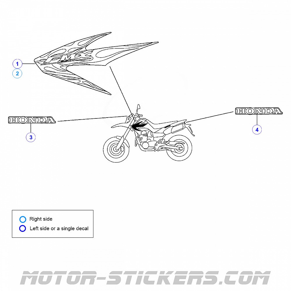 Indicateur Arrière Droit Honda FMX 650 2005 - Neuf - Pièce Générique