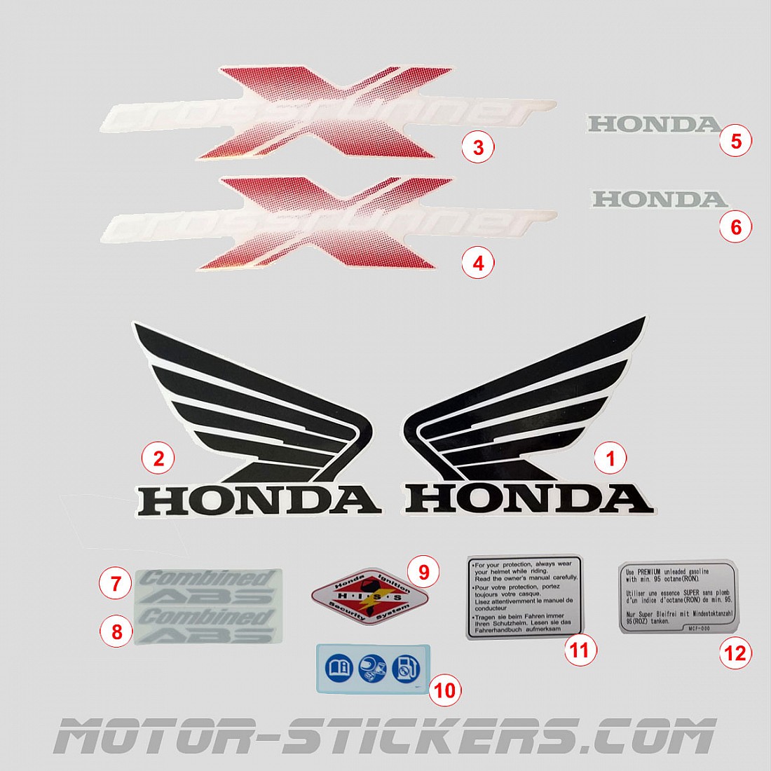 Honda VFR 800X Crossrunner '11-2014 decals