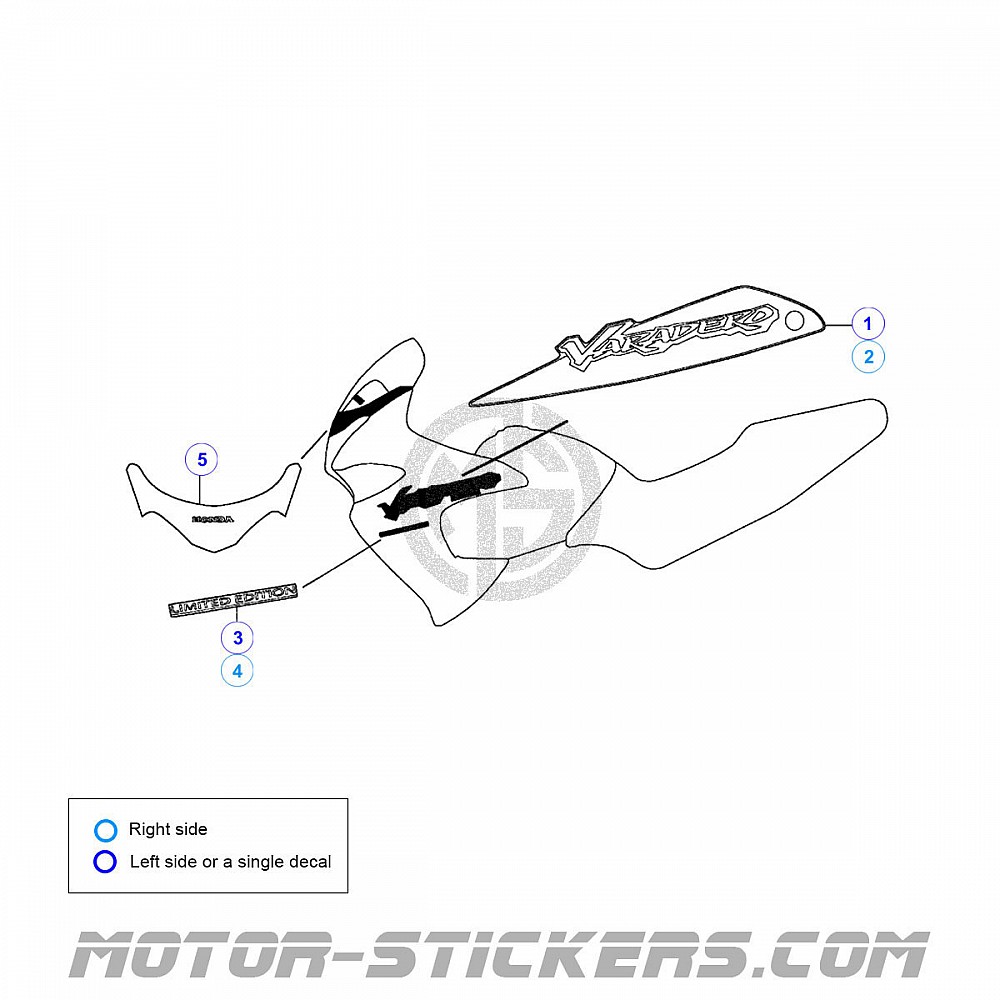 Autocollants Stickers Pour Honda XLS 125 A – Blanche, Décoration Personnalisée, Neufs Sous Pochette