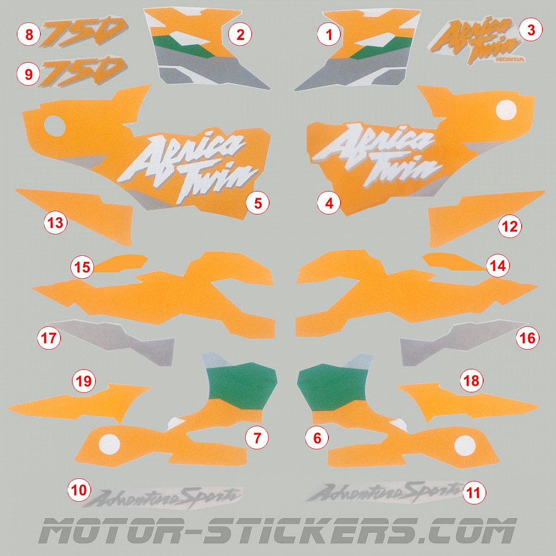 Honda XRV 750 Africa Twin 1998 Aufkleber