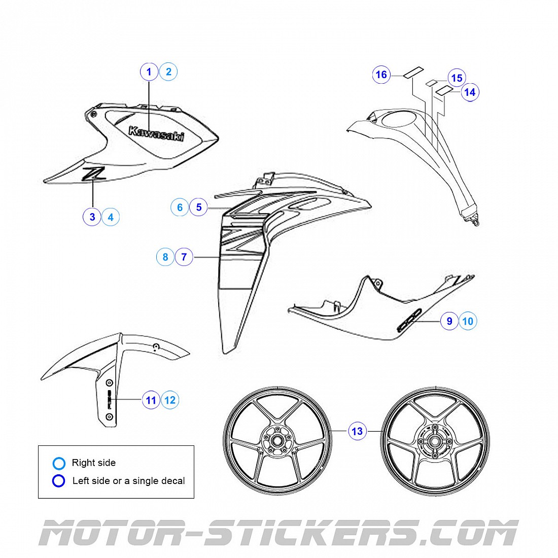 Kawasaki z1000 2018 decals
