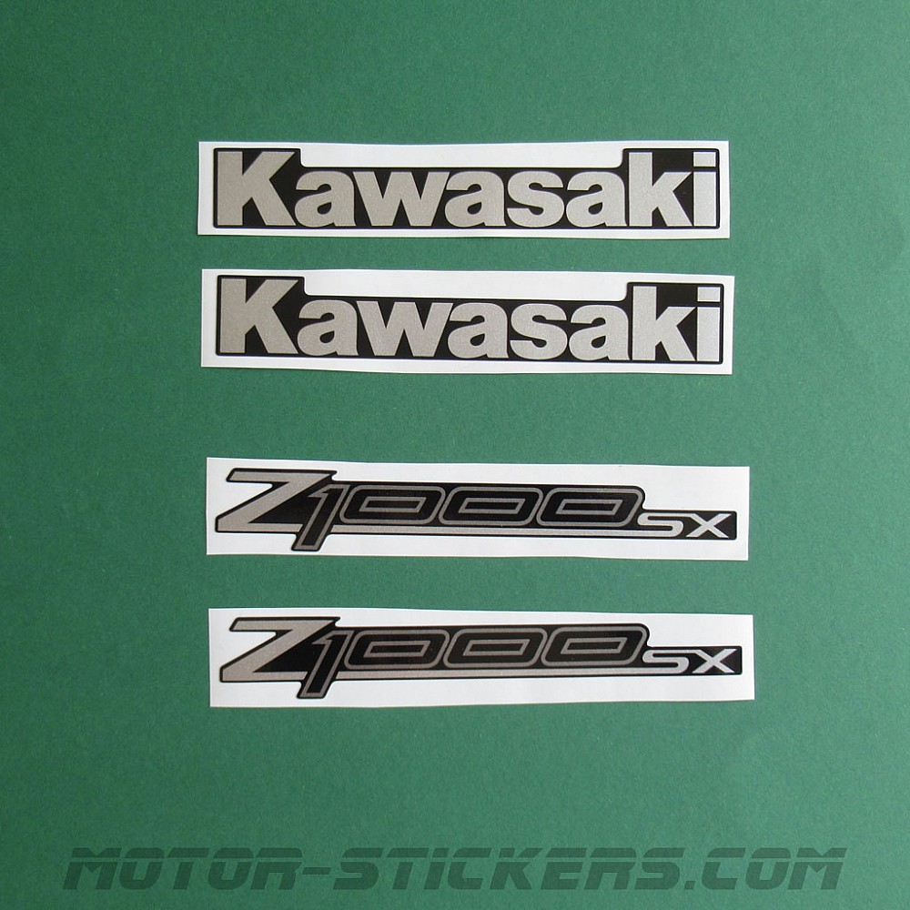Twisted Melon Adesivi Grafici Per Kawasaki Z1000SX – Cromo Su Nero, 2 Pezzi, Dimensioni 170x28 Mm, Vinile Di Alta Qualità