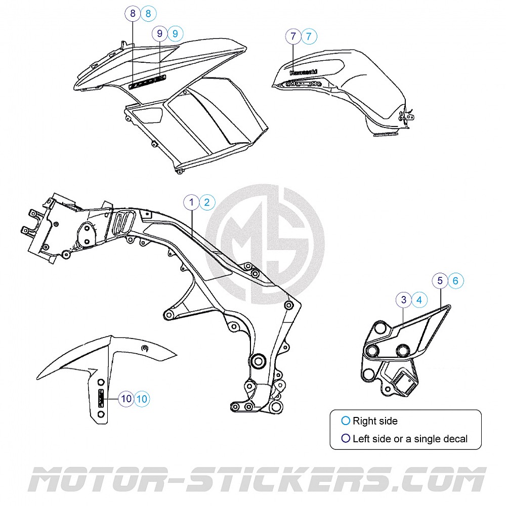 GB Racing Protektor Set Für Kawasaki Z 1000 | Z 1000 SX