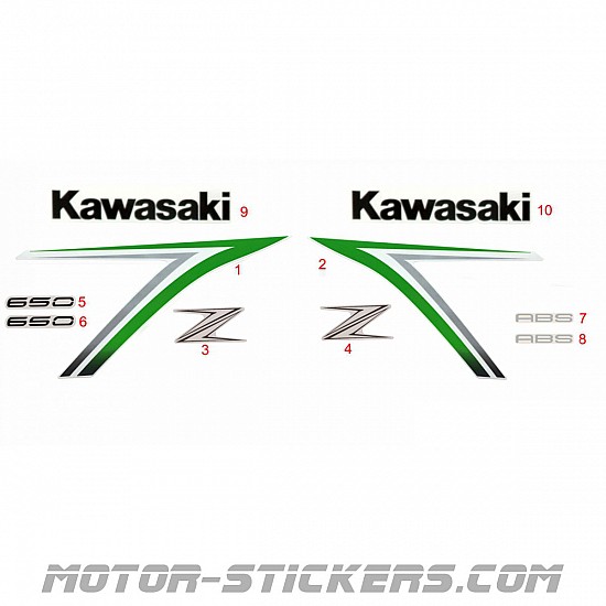 sovende fiktiv berolige Kawasaki Z650 '17-2018 decals