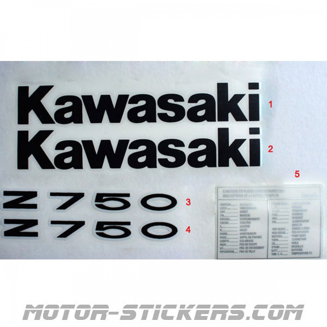 Autocollant Réservoir Oto Pour Kawasaki Z750 Z800 Z900 Z1000 Oto 3D