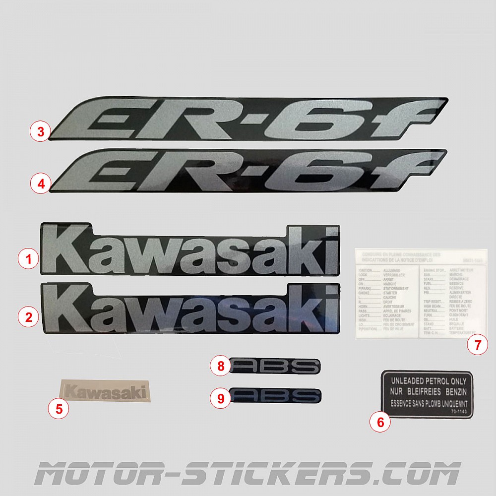 Kawasaki ER6F 2008 decals