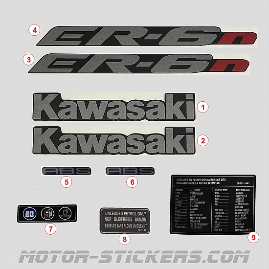 Kawasaki ER6N 2007 decals