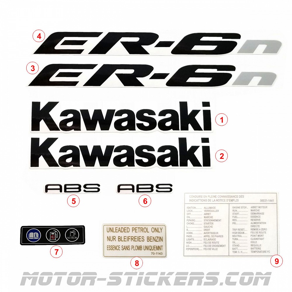 Kawasaki ER6N 2007 decals