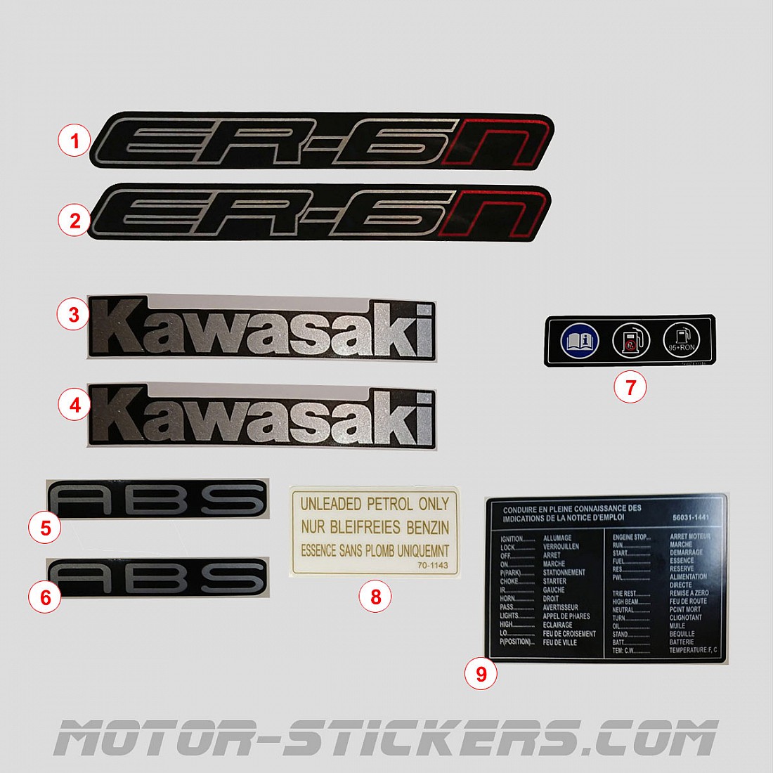 Kawasaki ER6N 2012 decals