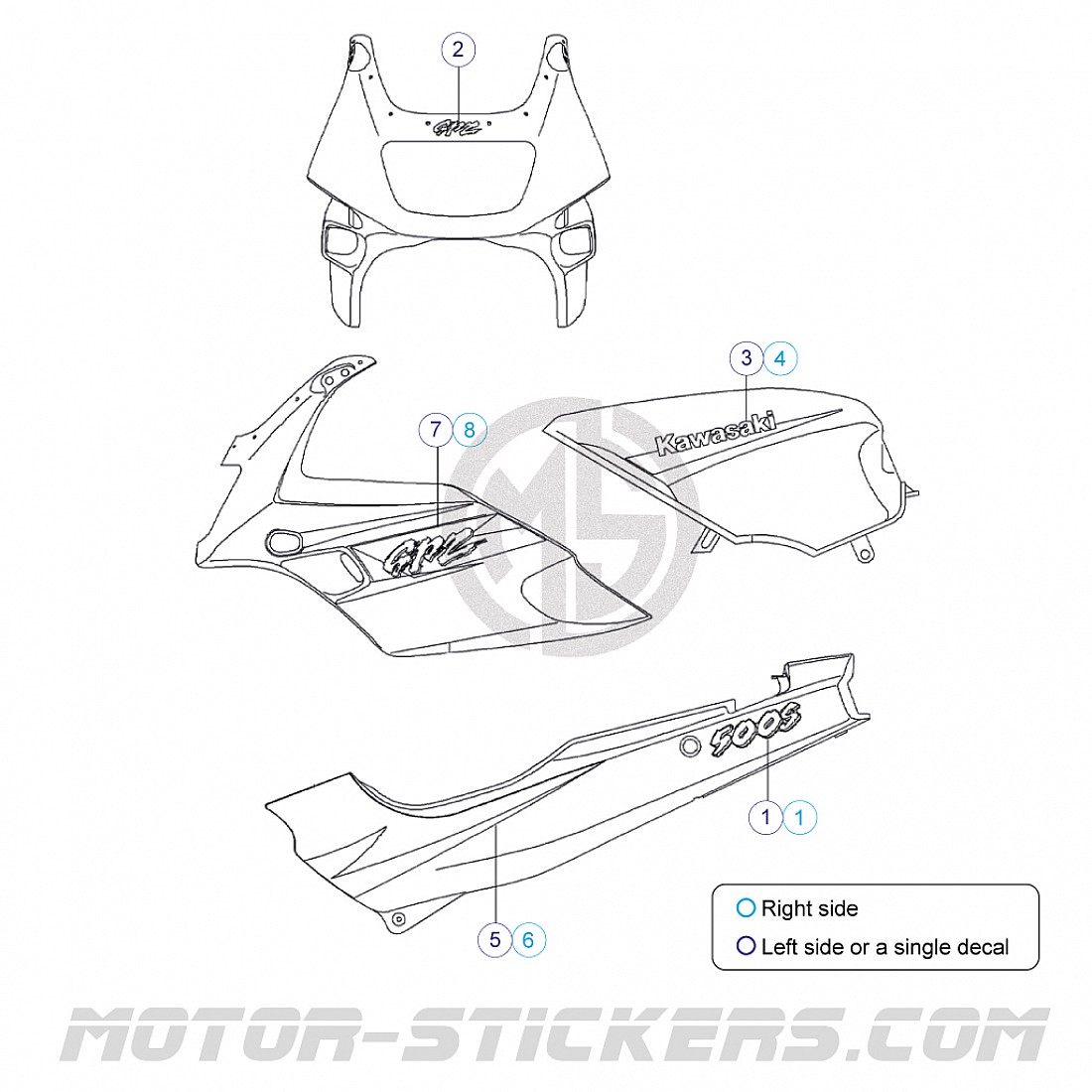 Phare Avant KAWASAKI GPZ 500 S (1998-2003) - Occasion
