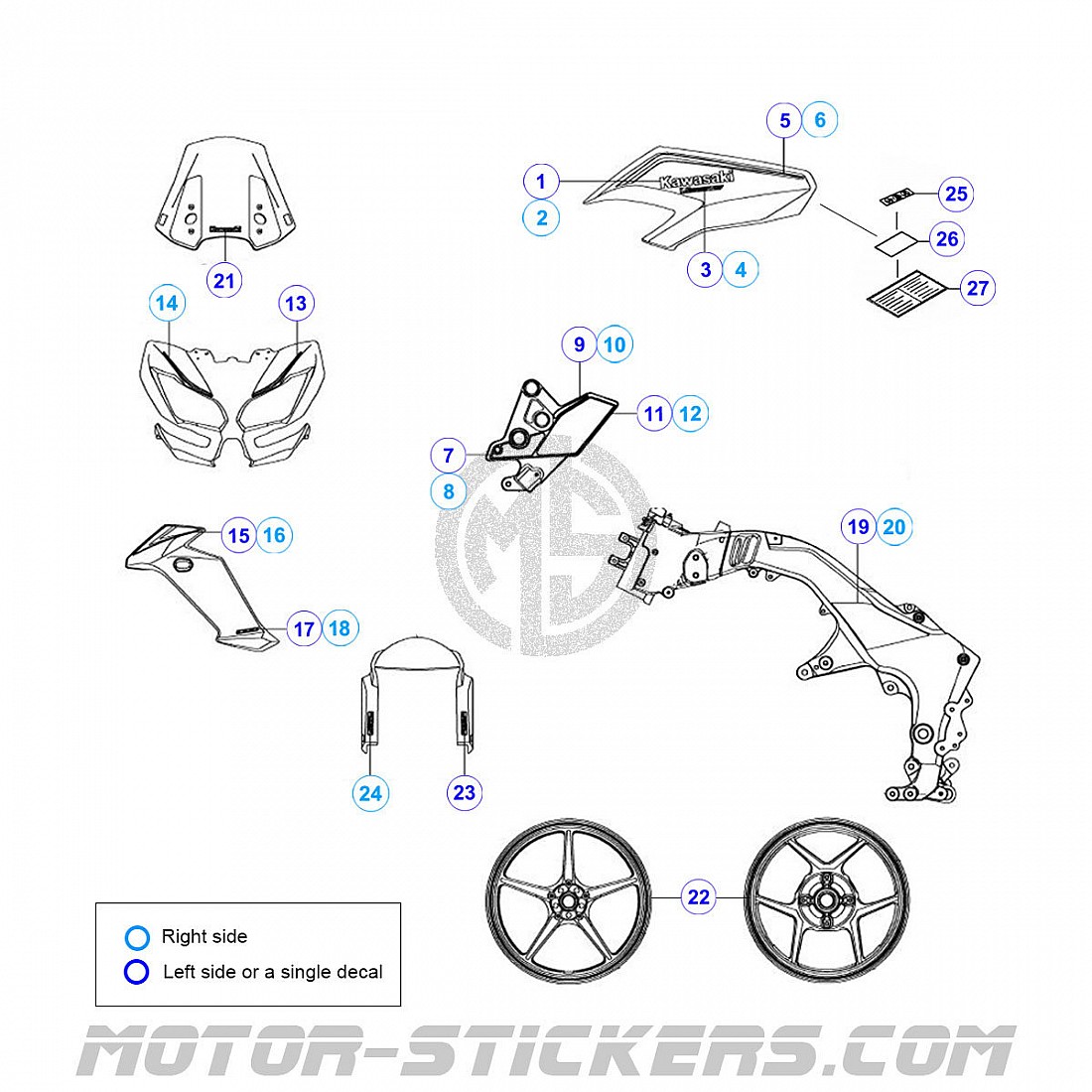 Kawasaki Versys 1000 2018 decals