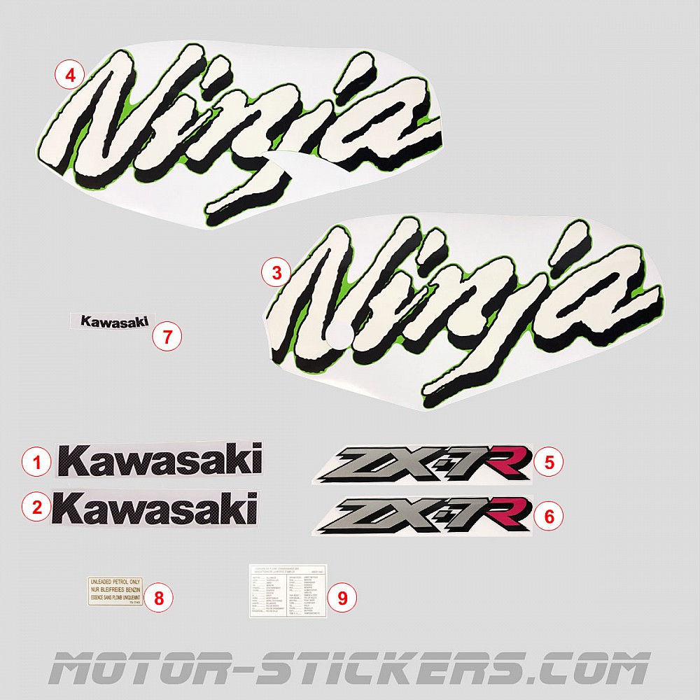 Kawasaki ZX7R 1998 decals