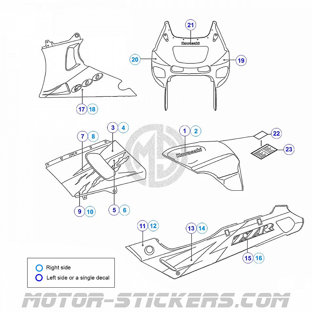 pignon de sortie de boite pour Kawasaki ZZR 600 de 1990 a 1992