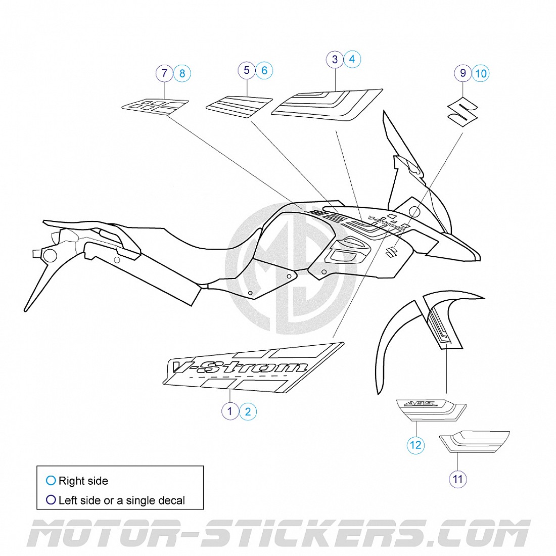 Rétroviseurs Universels Pour Moto - Lot De 2 (gauche + Droite) - Homologués E - Compatible Suzuki DL 1000 V-Strom