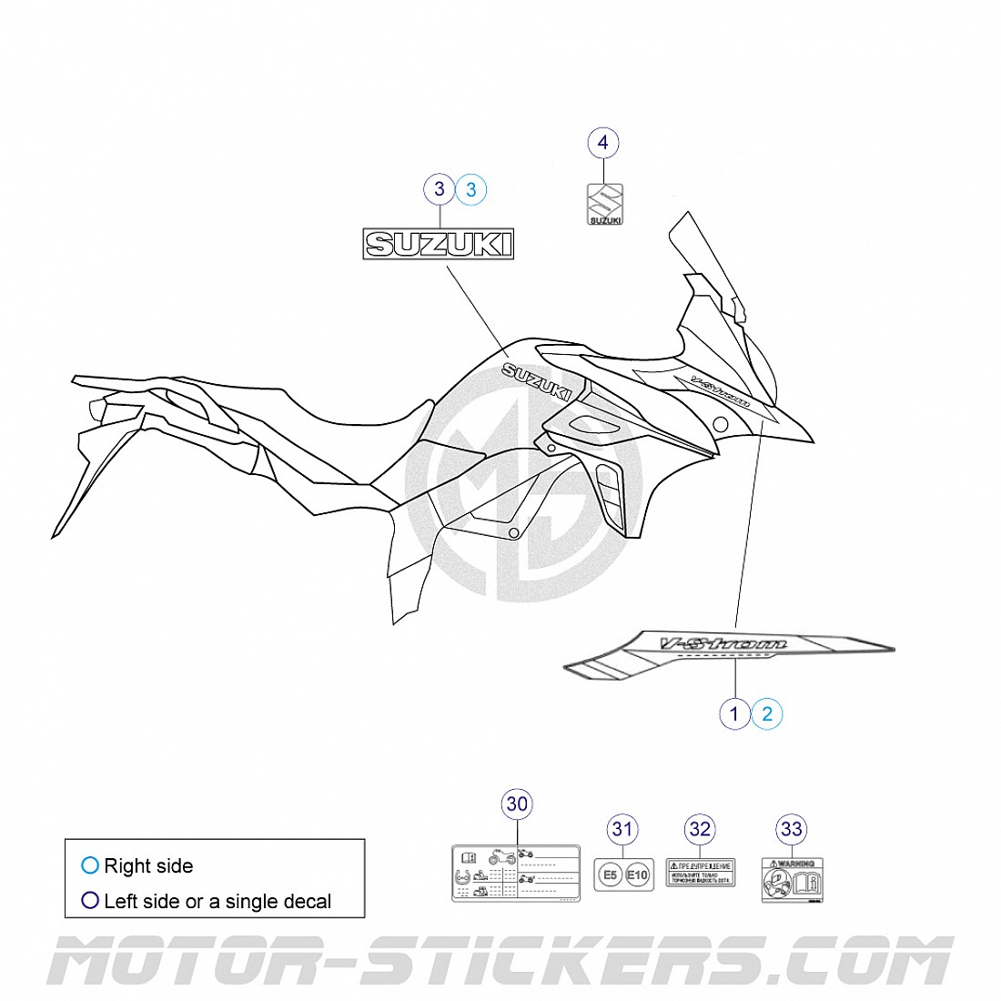 Set 2 Adesivi Rifrangenti SUZUKI – Bianco Riflettente 5.9″ X 0.9″ – Made In France - Foto 2