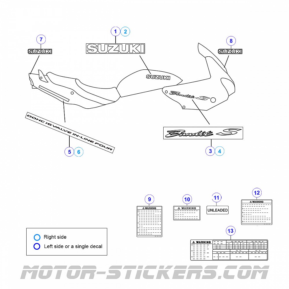 Spiegel Links Für SUZUKI GSF 600 S SU 1200 S Bandit 2000-2005#56600-31F00