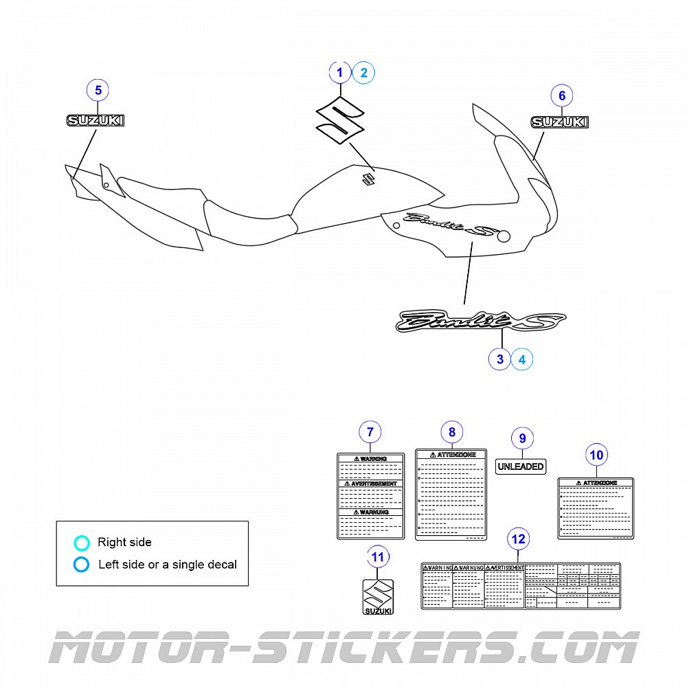 Suzuki 2008 GSF650 Bandit K8 Front Brake caliper piston seal rebuild kit