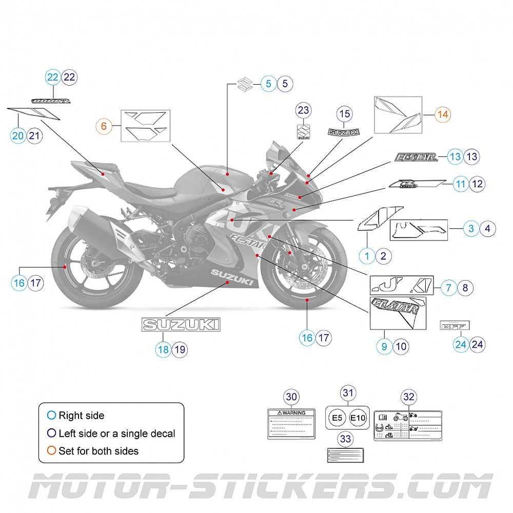 thumbnail image 2 of Black/Red Custom Seat Covers Front & Rear For Suzuki GSX-R 1000R (2007-2008) 2 of 6