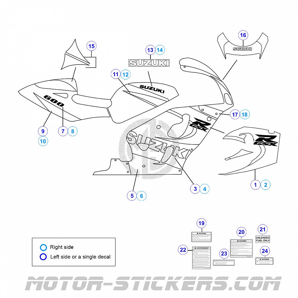 Suzuki Gsxr 600 Parts Diagram Gsxr Parts Fuse Harness Schema
