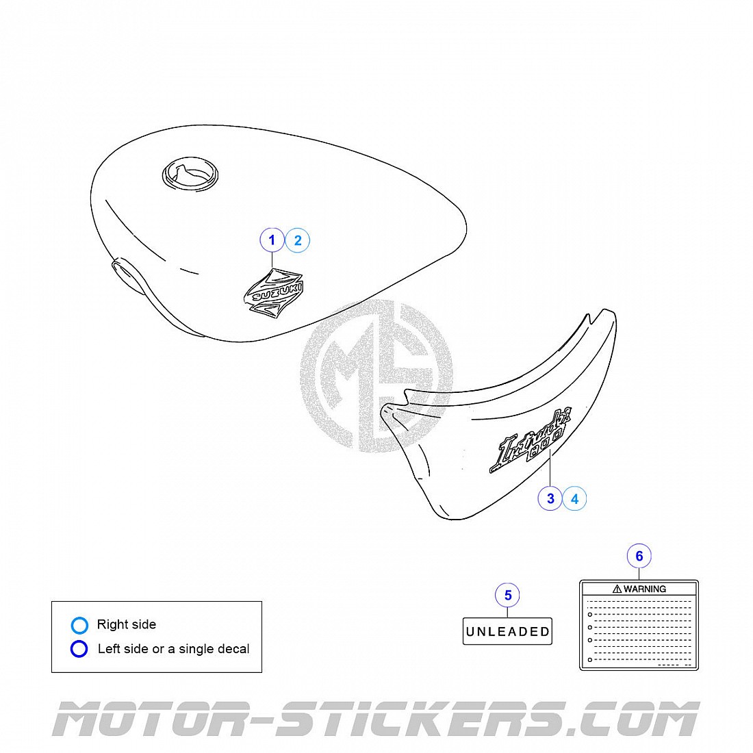 Suzuki vs800 intruder 1993 decals