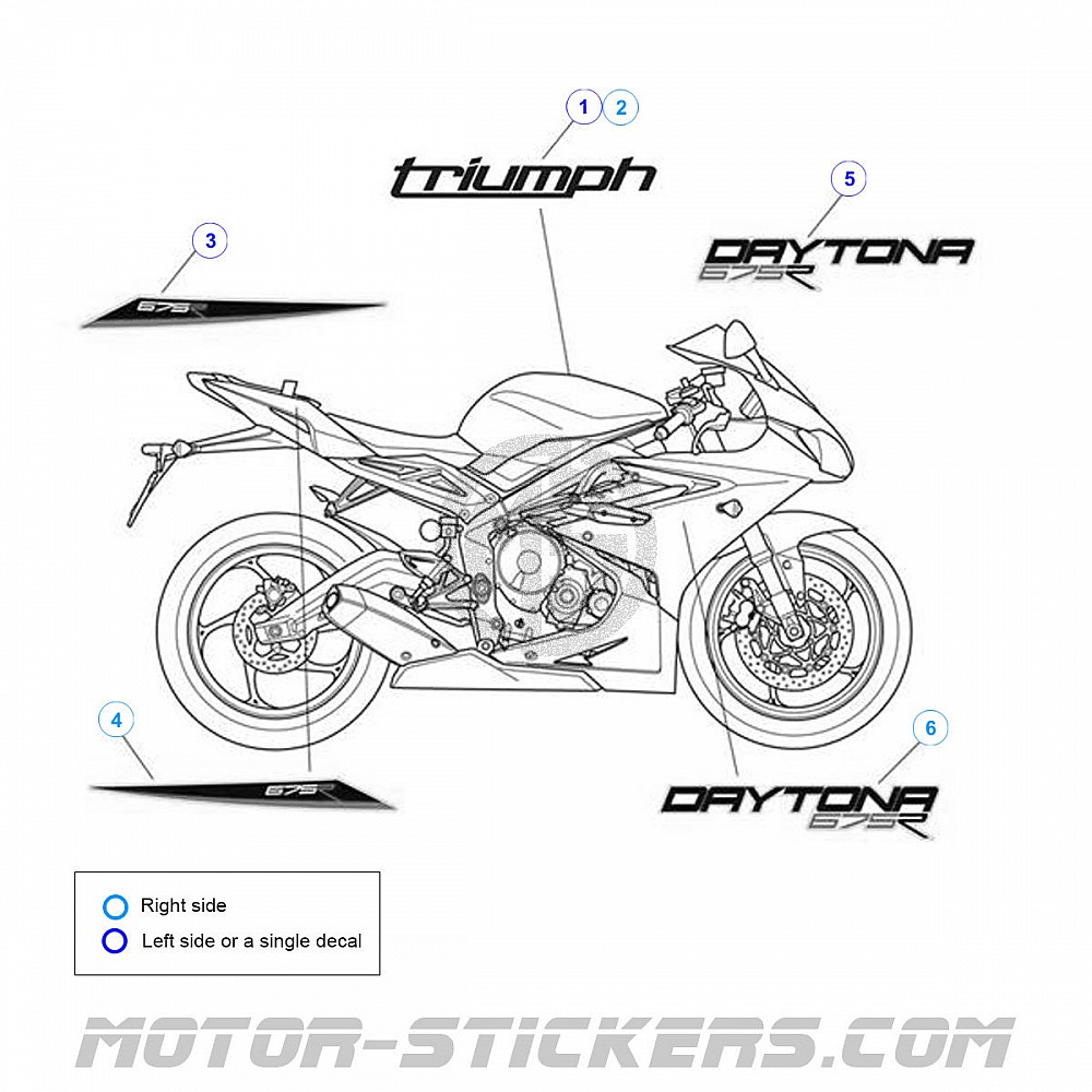 Autocollants Réservoir Carburant PSLER® Pour Triumph Daytona 675/675R Et Street Triple