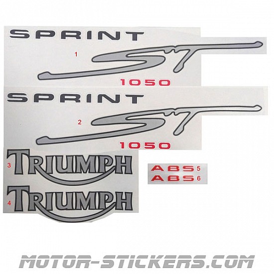 2 x Triumph Sprint ST1050 Motorbike Stickers Decals Fairings Tank Motorcycle 
