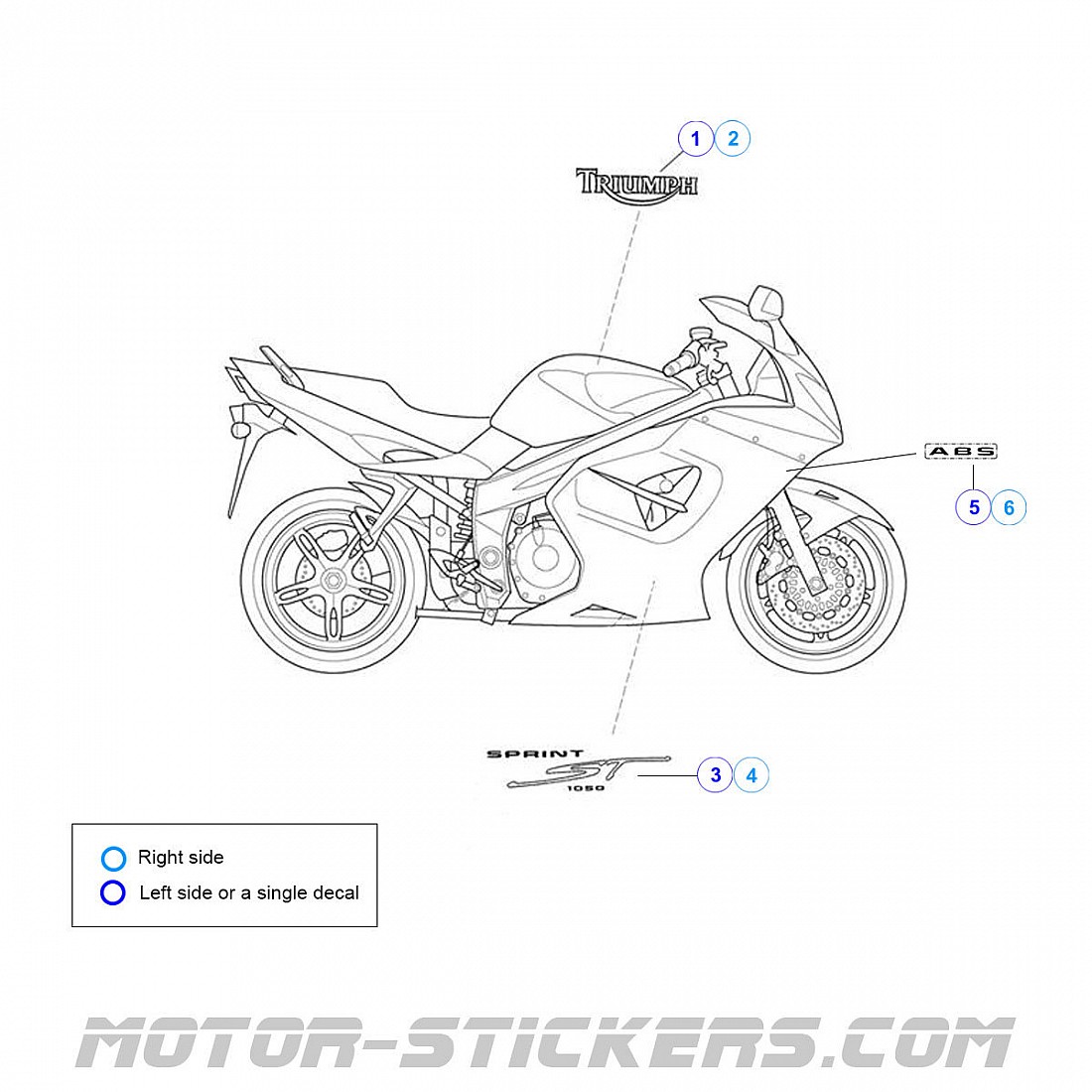 Triumph Sprint ST 1050 2010 decals