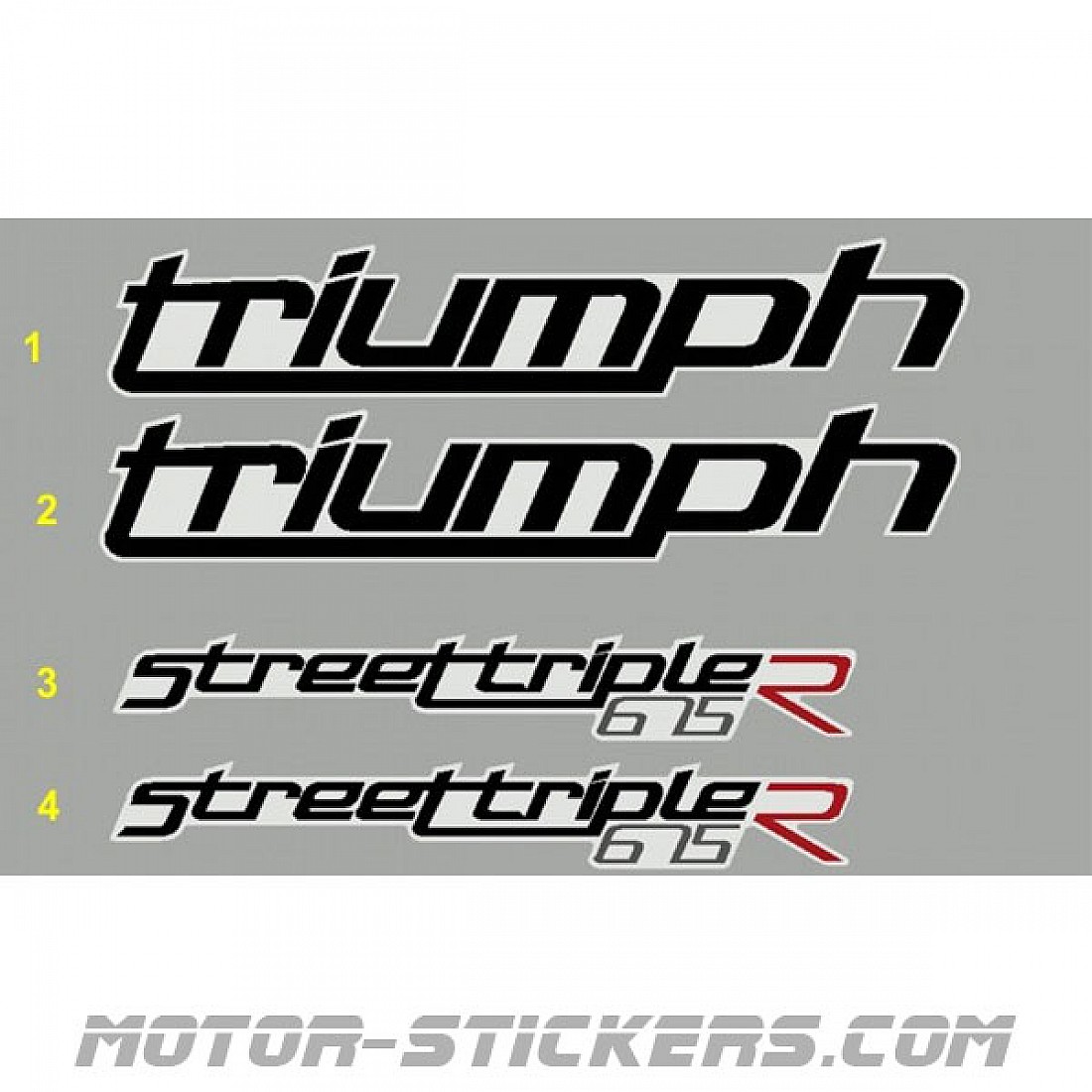 Tripple R Sticker Triumph Street Triple R 2012 decals