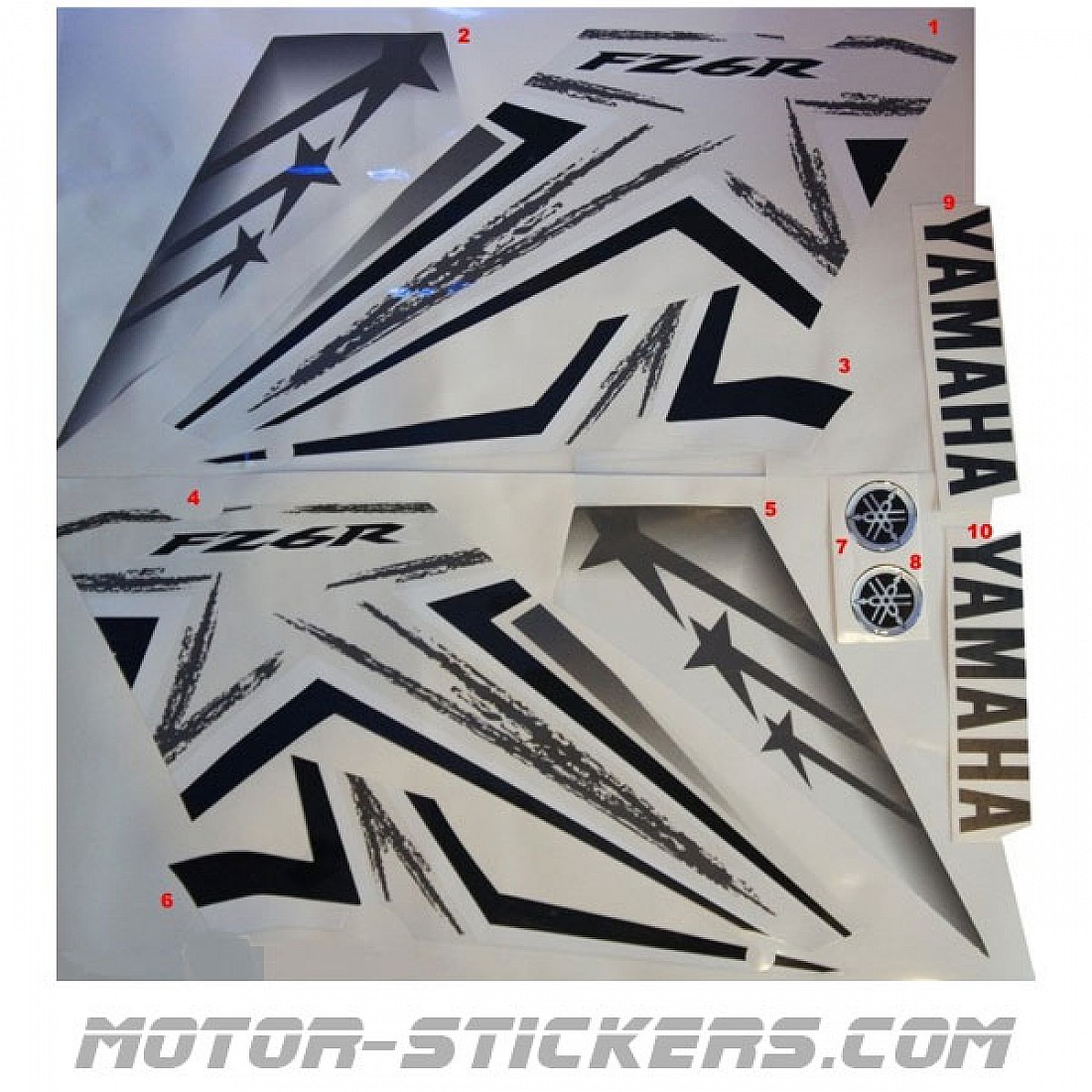 Yamaha FZ6R 2009 decals