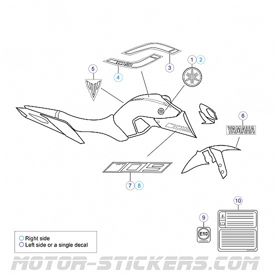 thumbnail image 2 of Labelbike ADHESIVE STRIPS For Yamaha MT-09 17 Inch RIMS - Motorcycle Stickers - Made In Italy 2 of 5