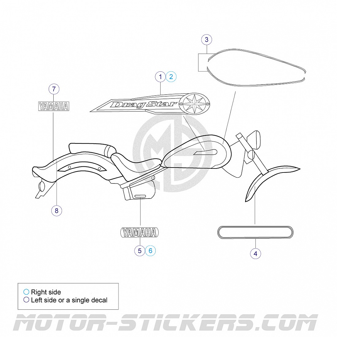 Support Clignotant Avant Yamaha XVS 1100 Dragstar (2000-2006) - Occasion
