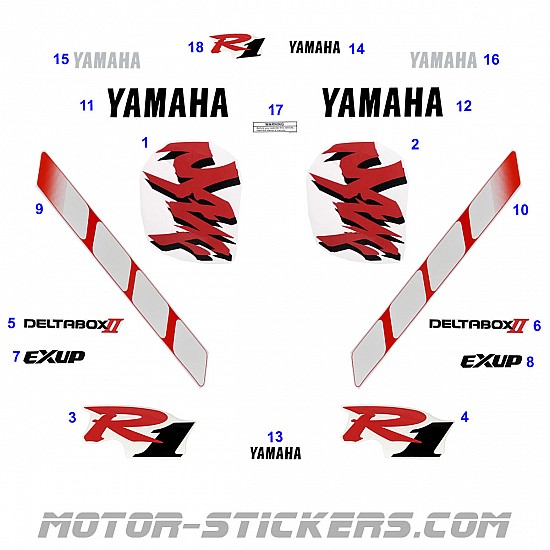 Yamaha YZF R1 1998 pegatinas