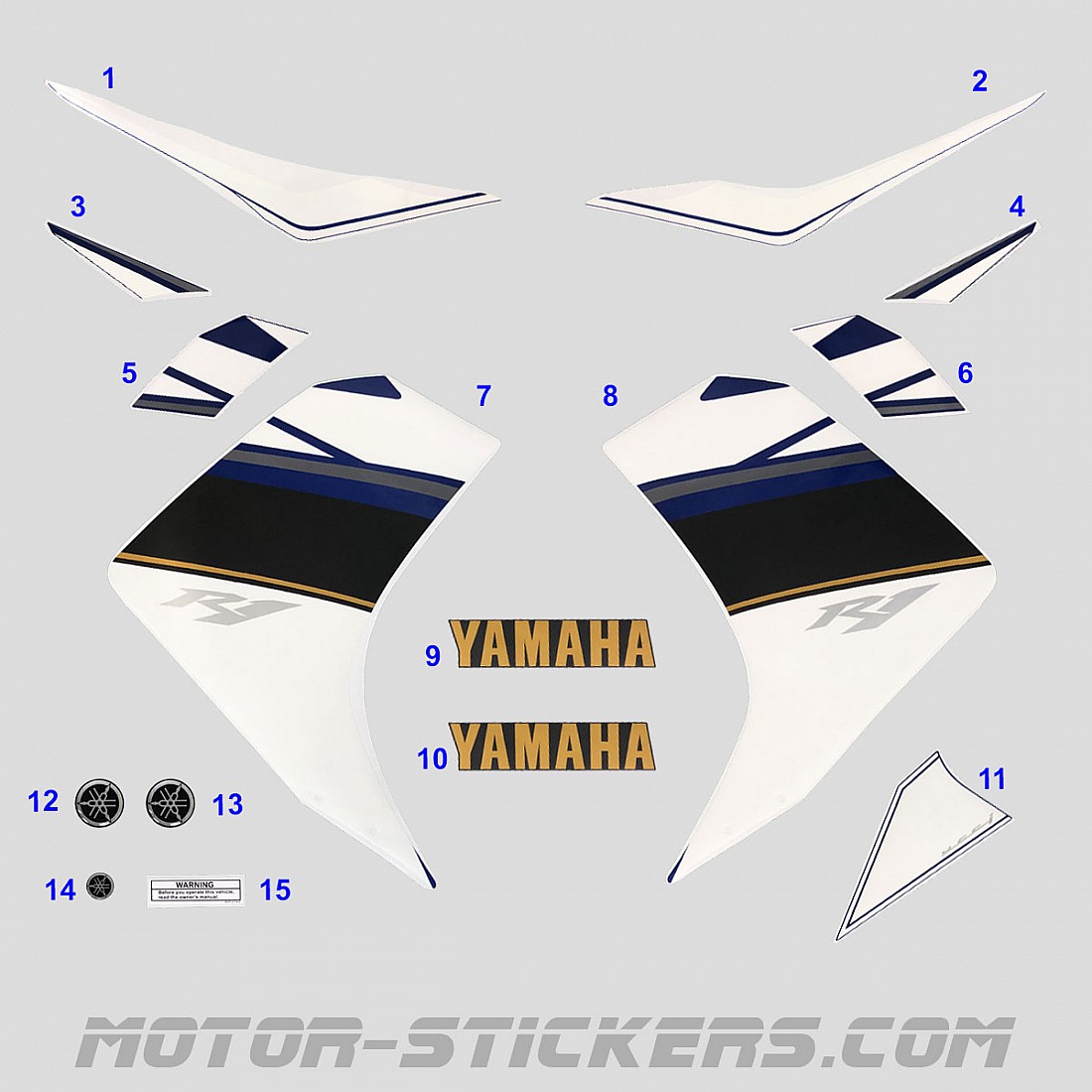 Yamaha YZF R1 2008 decals