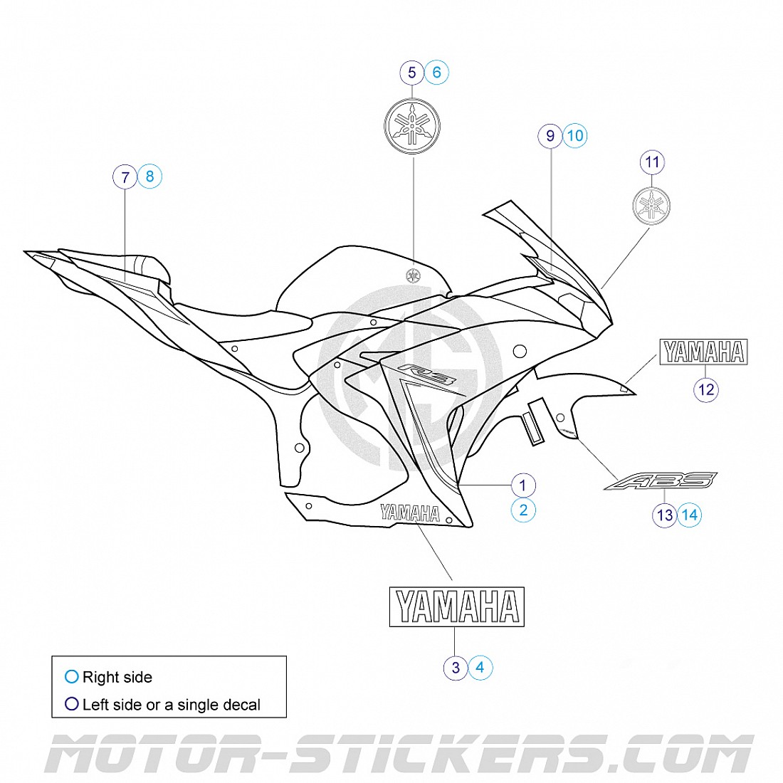 Yamaha YZF R3 2016 Decals yamaha-yzf-r3-2016-decals