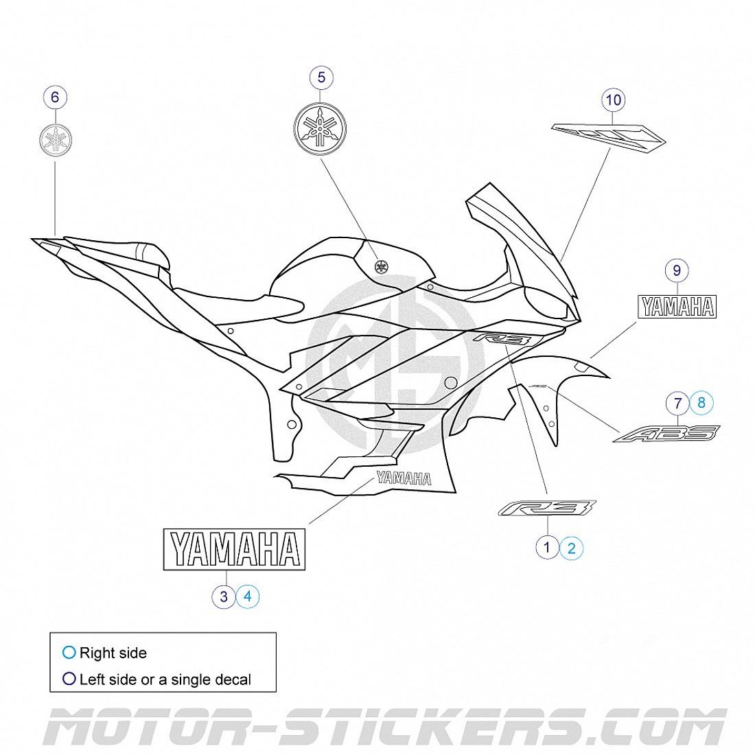 Yamaha YZF R3 2023 Decals yamaha-yzf-r3-2023-decals