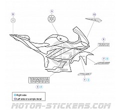 Yamaha YZF R3 2023 pegatinas