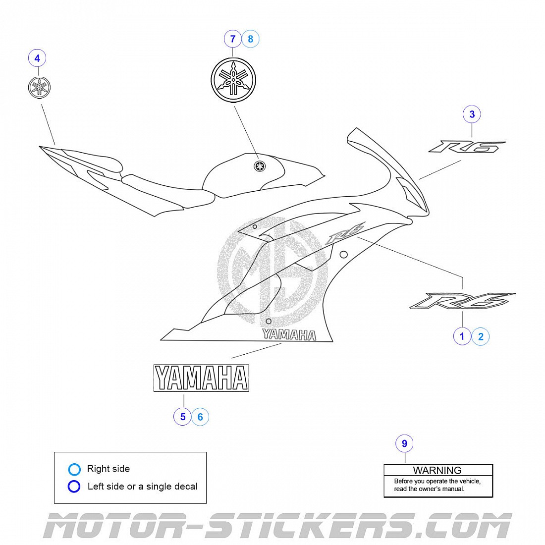2016 R6 Rim Yamaha YZF R6 2016 decals