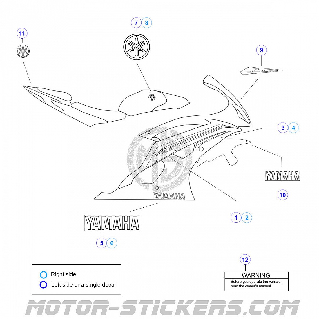 Yamaha YZF R6 2016 decals