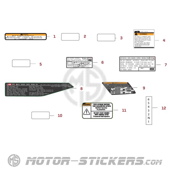 Aprilia TUONO V4 1000 2014 - Caution Labels