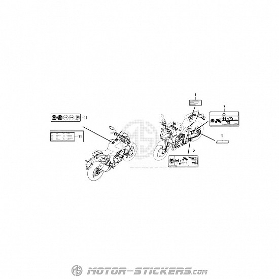 Honda CB 1000 Hornet 2025 - Etichette di avvertenza